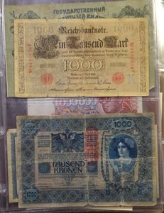 MUNTEN: Wereld in 4 boeken en 1 album (12,3kg) + 1 album bankbiljetten en envelopje