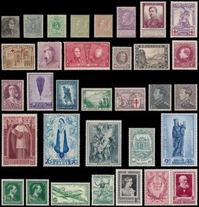 1849/2001 Verzameling (**/*/(*)/0) in 5 KaBe albums, klassiek gestempeld, semi-klassiek (veel hergomd), 51 *, Fijne Baard *, Pellens **, Merode **, Rode Kruis * (hoogste waarde hergomd), Helm **/* (