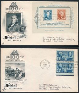 Verzameling van 66 documenten (FDC's, touristique bladen, enz.) meerdere uit Amerika, zm/m/ntz