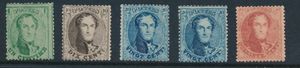 N° 13B/16B Lotje van 5 zegels, ntz