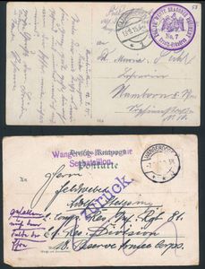 Mooie verzameling Feldpost zichtkaarten en brieven, ongeveer 100 stuks W.O. I, oostfront, censuur, enz., zm/m