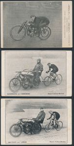 Wielrenners, stayeren, w.o. Jan Olieslagers, met 2 dubbels (Totaal: 5 stuks)