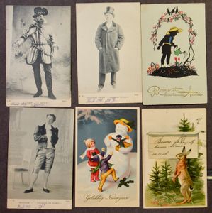 Oude kaarten, ook chromo's van fabeltjes, speelkaarten, pin-ups (+/-600 stuks)