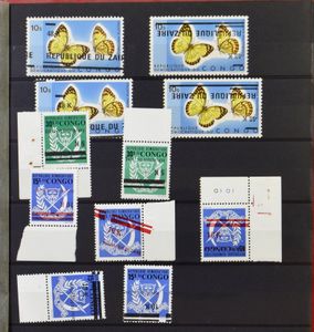 Belgian Congo, Republic of the Congo, Zaire, Ruanda Urundi, stamps, souvenir sheets, sheet sections, and part sheets, very fine/fine