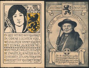 Vlaamse beweging, Albrecht Rodenbach (2x), Hugo Verriest (2x), Speyboeck (1x) (Totaal: 5 stuks)