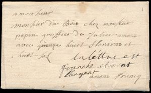 1720 Voorloper met inhoud, vanuit Menin, dd. 17 december 1720, naar Mons, manuscript 