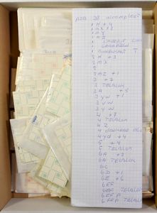 1964/2001 Voorraad in doosjes gespecialiseerd met weinig dubbels, lijst bijgevoegd, met o.a. 9B, 9D, 9E, 9F, zm (Hoge cataloguswaarde)