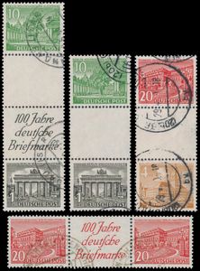 1949 Zeer mooie verzameling combinaties uit boekjes Berliner Bauten w.o. zeldzame, zm (Mi. €5.260)