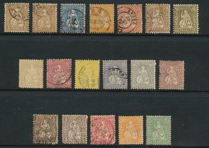 1862/1881 Samenstelling 18 zegels in gemengde kwaliteit, zm/m/ntz