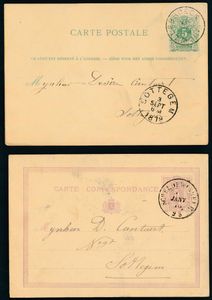 1873/1890 Samenstelling tientallen PWST, bijna allemaal verstuurd naar Zottegem, zm/m