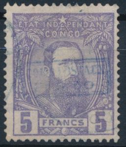 Postal Card No. 4 ‘5fr. violet’ with the overprint ‘COLIS POSTAUX / FR. 3.50’ in blue, very faint and illegible postmark, good centring, pinholes and two very small thin marks, Luc Vander Marcken certificate, very fine/fine (OBP €1,000)