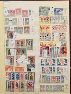 14 stockbooks (some with very few pages filled), also great for albums, suitable for trade or resale, very fine/fine/to be checked