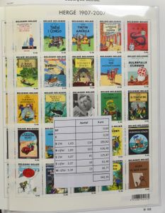 1980/2009 Verzameling in 3 Davo albums, hoofdzakelijk nominaal, ook HK, TRV Kuifje (2x), BEF en Euro niet geteld, zm (Frankeerwaarde: €942)