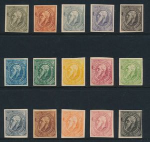 STES tussen 2063 en 2093, 15 verschillende kleuren, proeven van de plaat, voorstellen van Petitot, zm/m