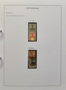 1872/1945 Verzameling in 2 ordners vanaf Brustschild met veel betere zegels, tweede deel bevat extra's zoals keerdrukken en samendrukken, vele extra's, w.o. blokken van 4 gestempeld, interessant voor specialist, o.a. voor stempels en variëteiten, treinpost, zm/m