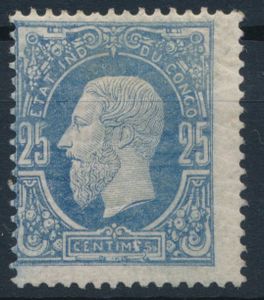 N° 3 “25c. blue”, position 26, featuring the variety “heavily distorted final ‘E’ on the 