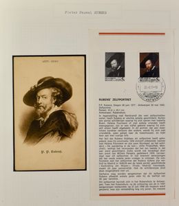 Schilderijen, Rubens, verzameling in Victoria album, w.o. zegels, blokken, HK, ZK, BK, zm/m