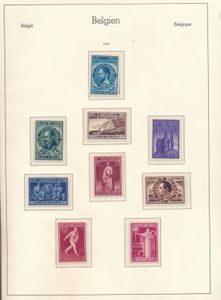 1946/1960 Kleine verzameling België op Davo bladen, niet volledig, zm