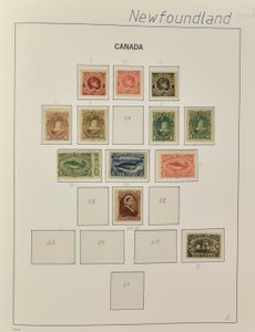 Canadese gebieden: Newfoundland, New Brunswick, Nova Scotia, etc., in Davo album met betere zegels, zm/m/ntz