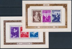 BL 27-V/28-V, beide blokken met variëteit (zoals gebruikelijk met gomonderbrekingen), zm (OBP €580)