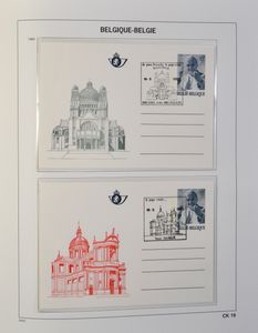 Verzameling speciale geïllustreerde briefkaarten in 2 Davo albums, vanaf BK 1 (begin) tot BK 222 (2011), zm