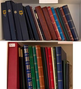 Stockrestanten en restantverzamelingen in 37 insteekboeken/albums, ook Duitse Staten, Danzig en Duitse Rijk, m/ntz