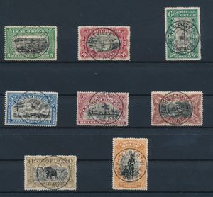 N° 64/71, 1915 Mols Bilingual Set, with ‘PAQUEBOT ALBERTVILLE’ postmark featuring a star in the centre, very fine 