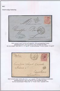 Lotje van 10 brieven, 2 brieven met N° 20, naar Livorno (Italië) en Cassolnovo (Lombardije), 2 brieven met N°19, naar Belfast (Ierland) en Londen (Engeland), 1 brief met N° 19 naar Beaune (Frankrijk), 1 brief van Pt.63-Bruxelles (Nord) naar Mons en 2 brieven van N° 17 binnenland, alle met documentatie, zm