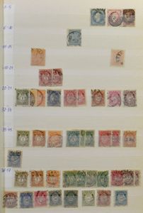 Verzamelingen en dubbels diverse Scandinavische landen, w.o. Noorwegen, Faeröer, Denemarken, Aland, in cassettes, in 6 boeken en wat los, zm