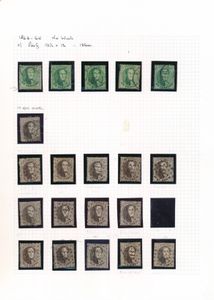 N° 13/16, meerdere tandingen, honderdtal zegels, balk- (w.o. distributie) en puntstempels, geplate zegels, griffen, zm/m/ntz