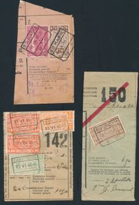 1923/1960 Samenstelling 430 stempels van kleinere stations of C-stempels op fragment, laat gebruik, waarbij zeldzame, zm/m