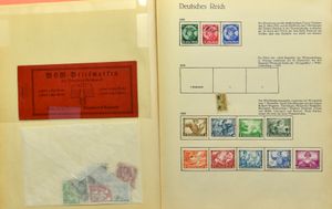1933/1945 Verzameling in oud album, w.o. MH 45 ** (onvolledig), Wagner *, luchtpost 1934 gestempeld, Ambachten gestempeld, zm/m