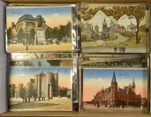 W.O. I (merendeel), Service militaire, oude kaarten, meestal zichten Frankrijk, Duitsland en België (+250 stuks)