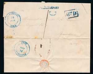 1846 Voorloper met inhoud, vanuit Brussel, dd. 31 januari 1846, met PD 