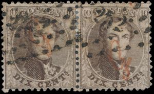 N° G14A - horizontaal paar, plaat III, positie 143-144, zelden aangeboden in paar, prachtig, Ex. Vertommen, liefhebbers prijs, zm