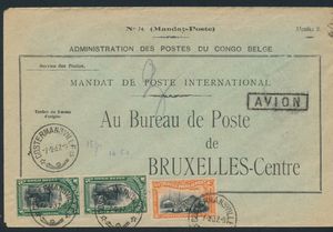 1937 PA 1 and PA 4 (2x) “50c. red-orange” and 
