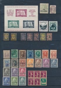 Gevarieerde verzameling op insteekblad (2 zijden) met goede zegels w.o. Kerkenstaat 1 scudo (*) met klein dun plekje, VN BL 1, Monaco, Hawaï, Finland, gemengde kwaliteit, zm/m/ntz (Zeer hoge cataloguswaarde)