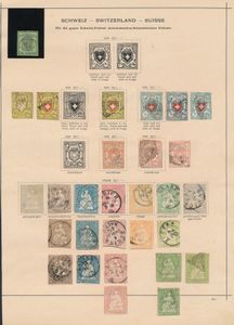 1850/1900 Verzameling op bladen met Rayons, Strubeli, etc.,, ook wat later materiaal, zm/m/ntz