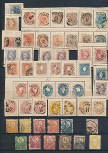 1850/1880 Mooie samenstelling van ruim 50 zegels vrijwel alle gestempeld, meest Hongarije, zm/m