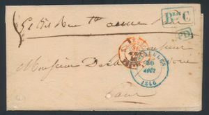1846 Voorloper met inhoud, vanuit Brussel, dd. 30 augustus 1846, met 