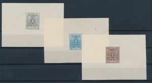 N° 23/25 Set herdrukken uit 1895 in volledige velletjes, met scharniersporen, zm/m (OBP €330)