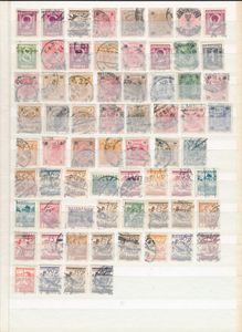 Verzameling firmaperforaties, oudere periode op bladen, 253 zegels, zm/m