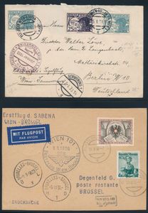 5 luchtpostbrieven, w.o. 1933 Segelflug Graz en Wien, zm