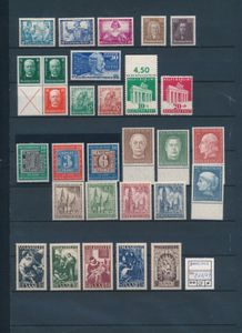 1920/1954 Mooie samenstelling met o.a. Wagner met 3 hoogste waarden *, Bizone, zm
