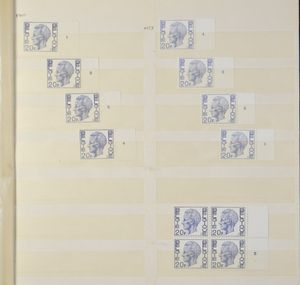 1953/1995, Plaatnummers, samenstelling in 2 insteekboeken, w.o. Boudewijn bril en Elström, zm
