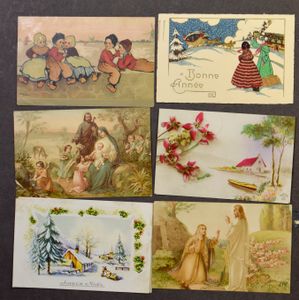 Diverse onderwerpen in album + doos (+/-1000 stuks)