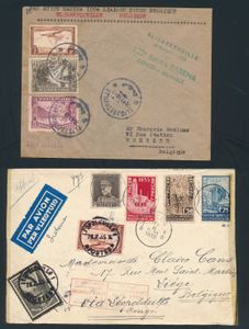 1929/1939 Large lot of 72 airmail letters, including 1st Mols, Imperial Airways, Air Afrique, etc.; to be examined precisely; very good lot; very fine/fine