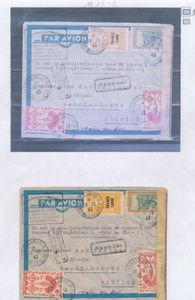 Frankrijk en gebieden, samenstelling van 15 luchtpost poststukken, w.o. speciale vluchten, zm/m
