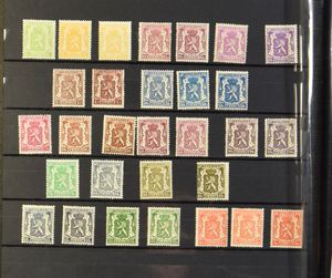1900/eind jaren '90, handelaars restante stock (**/*/(*)/0), vele zegels, maar weinig volledige reeksen, vele dubbele zegels, in 5 boeken, zm/m