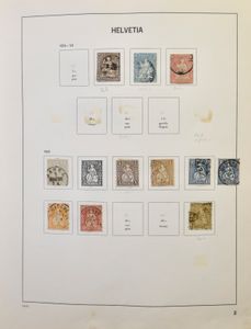 Samenstelling diverse landen in album (Zwitserland), mappen, brieven, sigarenbanden, enz., zm/m/ntz